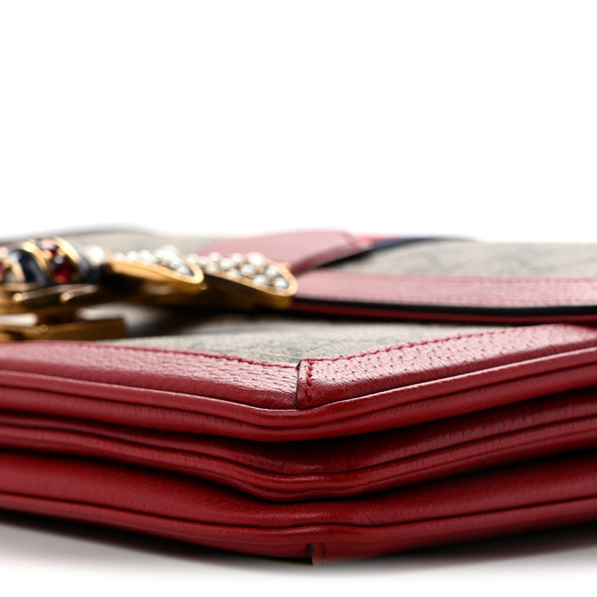 GG Supreme Monogram Medium Queen Margaret Shoulder Bag Red