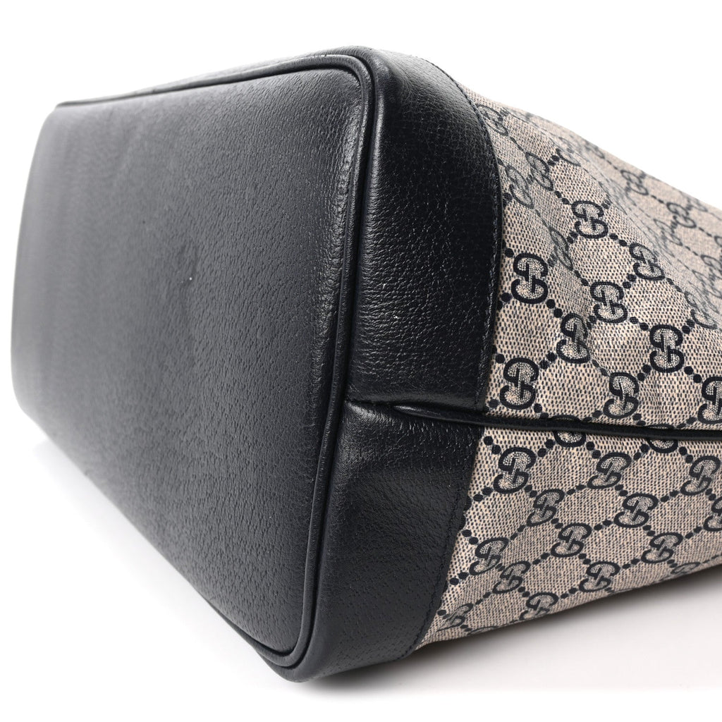 GG Supreme Monogram Textured Dollar Calfskin Web Large Ophidia Tote Beige Blue