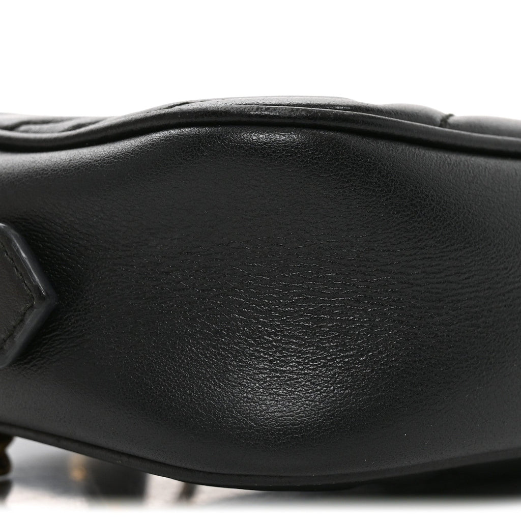 Calfskin Matelasse Small GG Marmont Chain Shoulder Bag Black