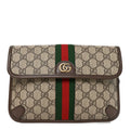GG Supreme Monogram Web Small Ophidia Belt Bag Brown