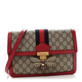 GG Supreme Monogram Medium Queen Margaret Shoulder Bag Red