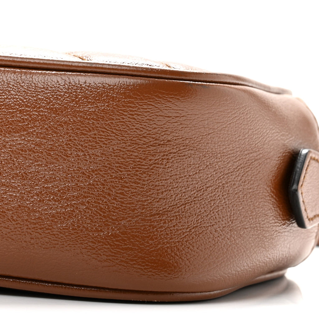 Glazed Calfskin Matelasse Diagonal Mini GG Marmont Chain Shoulder Bag Cuir