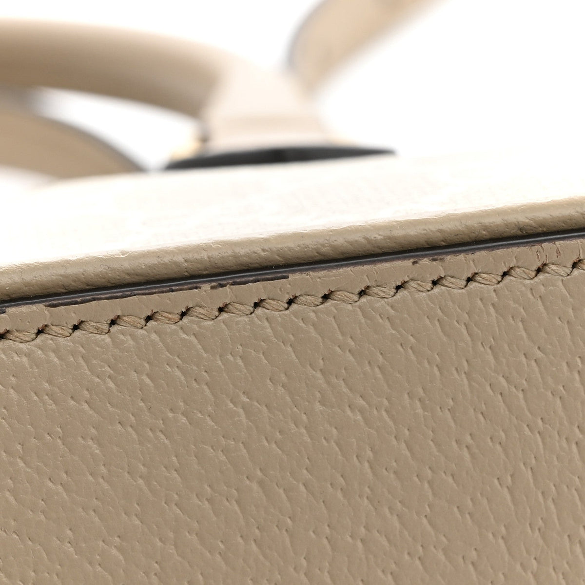 GG Supreme Monogram Textured Dollar Calfskin Web Medium Ophidia Top Handle Bowler Bag Beige Mystic White Oatmeal