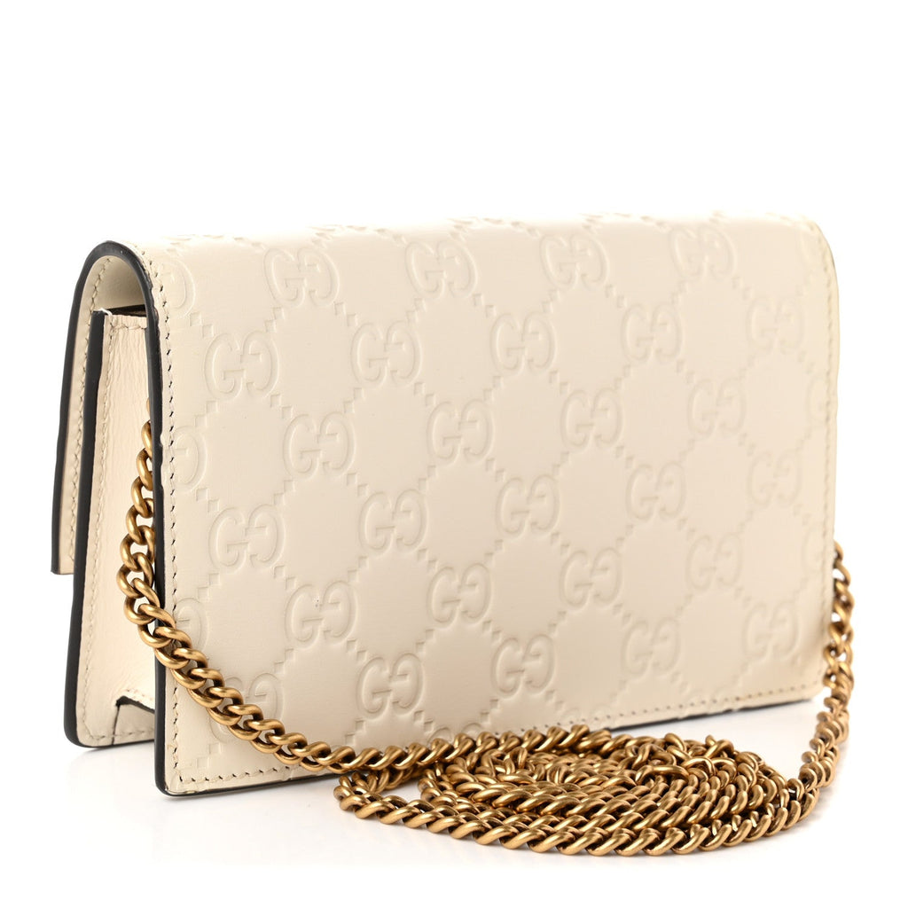 Guccissima Mini Cherry Chain Bag White