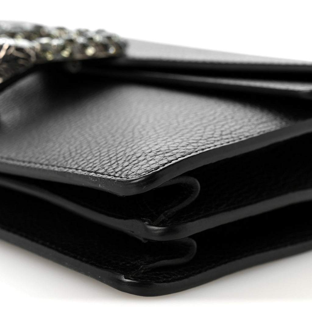 Pebbled Calfskin Small Dionysus Shoulder Bag Black