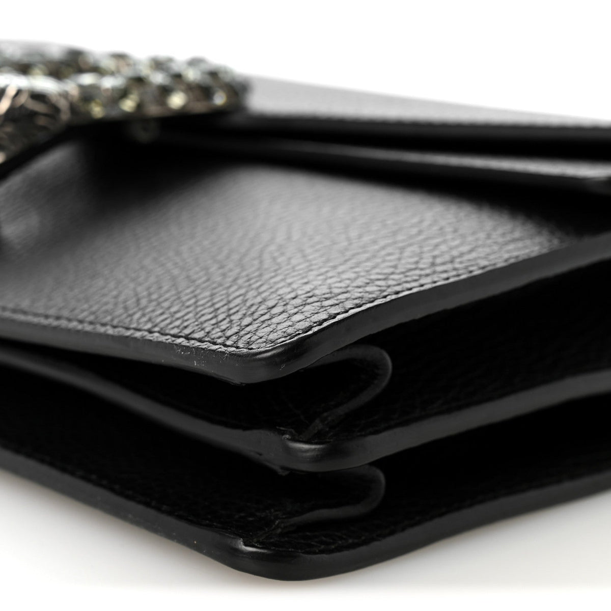 Pebbled Calfskin Small Dionysus Shoulder Bag Black
