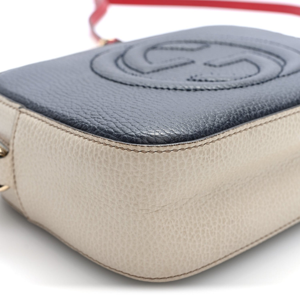 Dollar Calfskin Small Soho Disco Bag Blue Hibiscus Red Mystic White