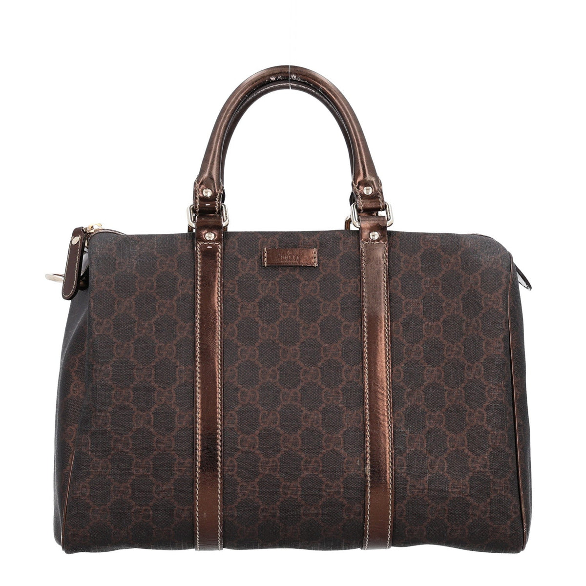 GG Supreme Monogram Medium Joy Boston Dark Brown Bronze