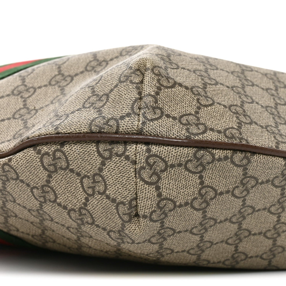 GG Supreme Monogram Web Ophidia Half Moon Hobo Brown