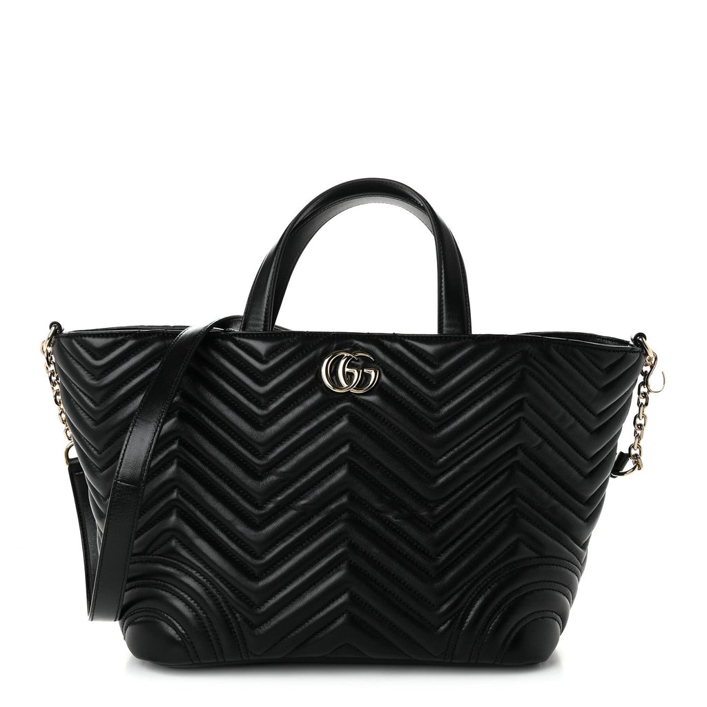 Lambskin Matelasse Medium GG Marmont Betty Tote Bag Black