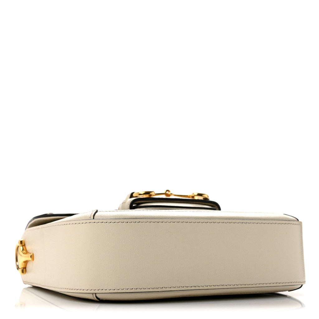 GG Supreme Monogram Web Mini Horsebit 1955 Shoulder Bag Beige Mystic White