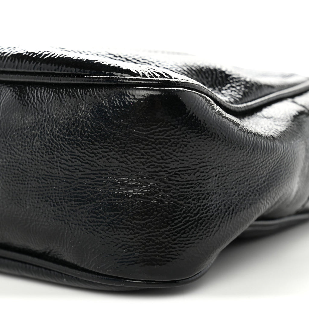 Soft Patent Small Soho Disco Bag Black