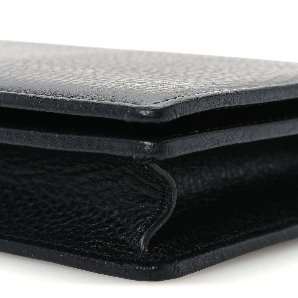 Dollar Calfskin Enamel Monochrome Mini GG Marmont Chain Wallet Black