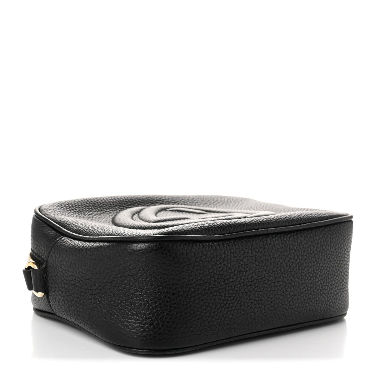Pebbled Calfskin Small Soho Disco Bag Black