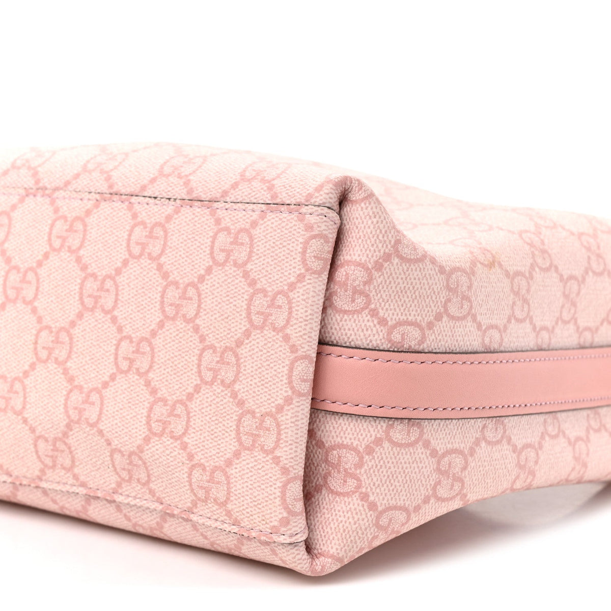 GG Supreme Monogram Emblem Mini Bucket Bag Pink
