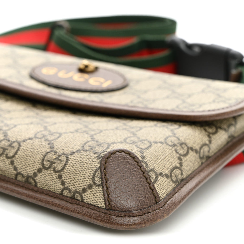 GG Supreme Monogram Neo Vintage Web Belt Bag Brown
