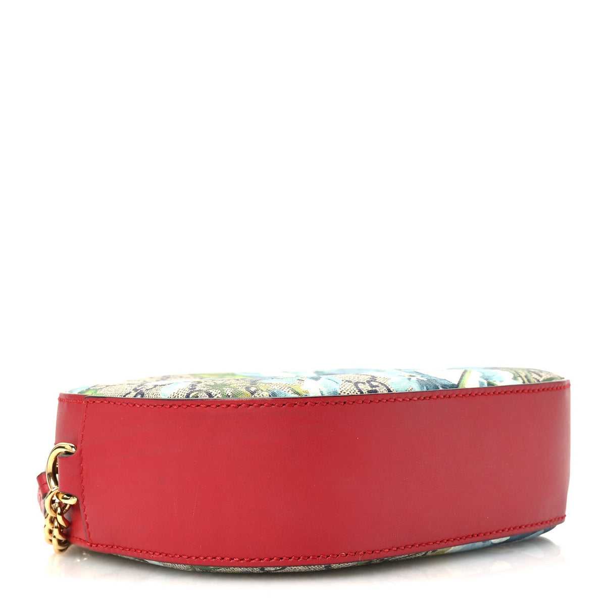 GG Supreme Monogram Blooms Mini Chain Shoulder Bag Beige Blue Navy Hibiscus Red