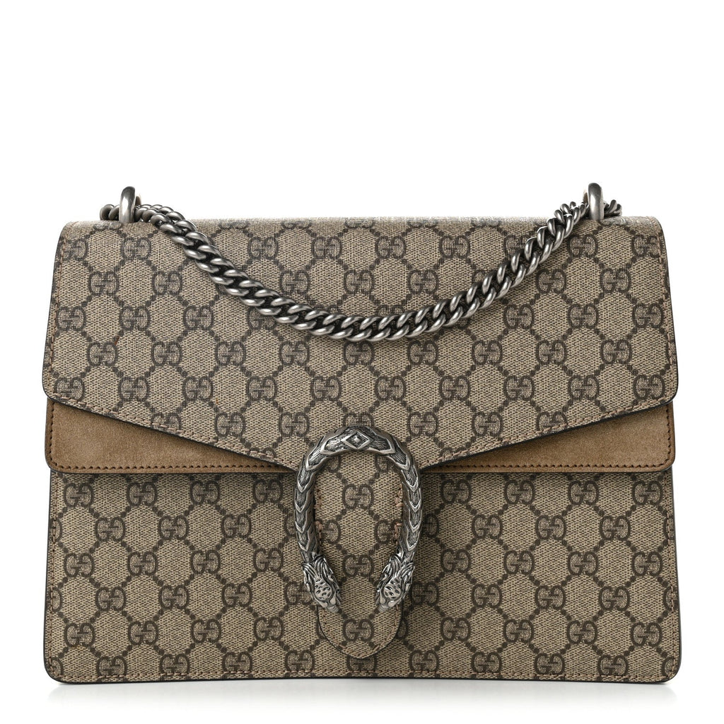 GG Supreme Monogram Medium Dionysus Shoulder Bag Taupe