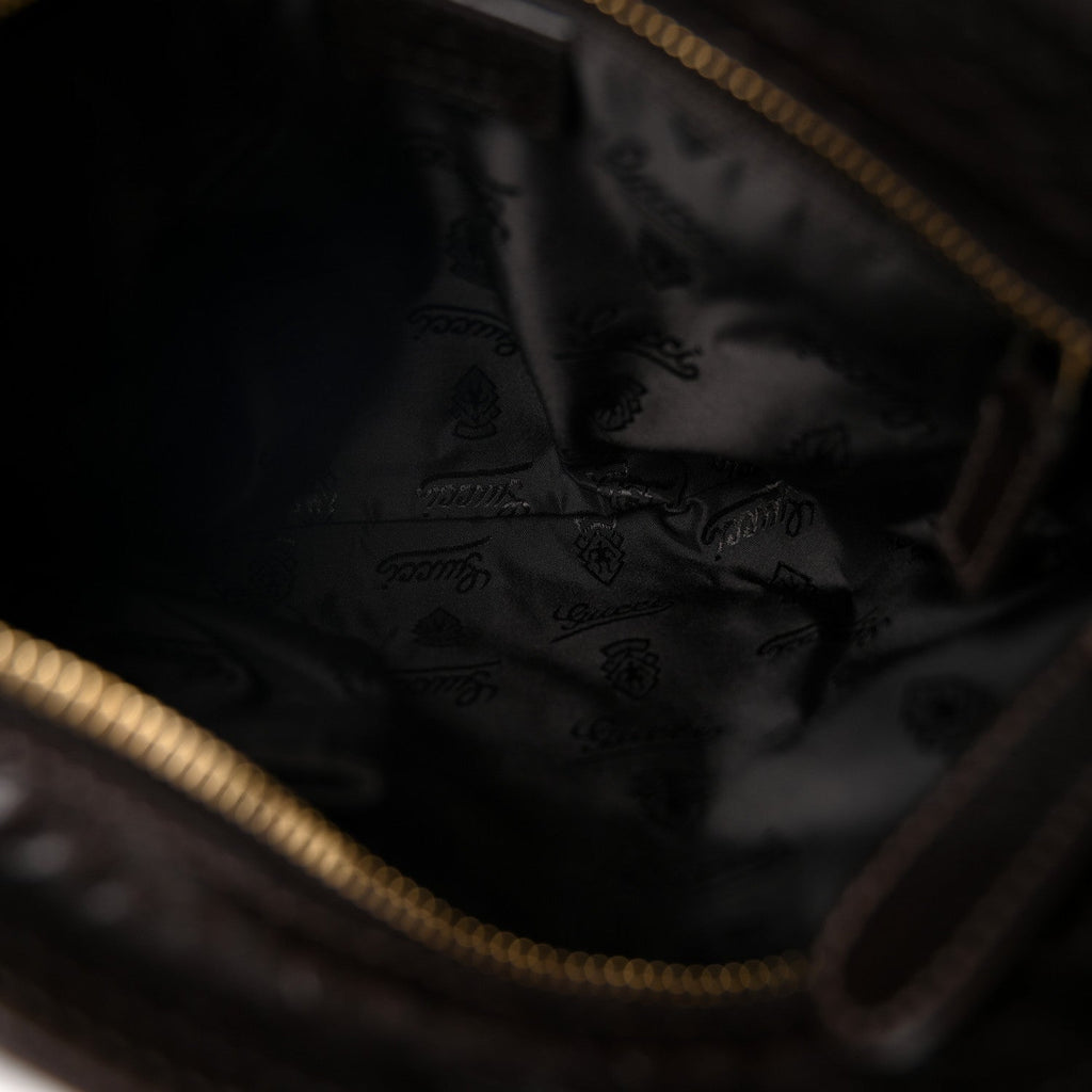 Guccissima Small Flat Messenger Bag Dark Brown