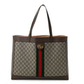 Gg Supreme Monogram Web Ophidia Tote Brown