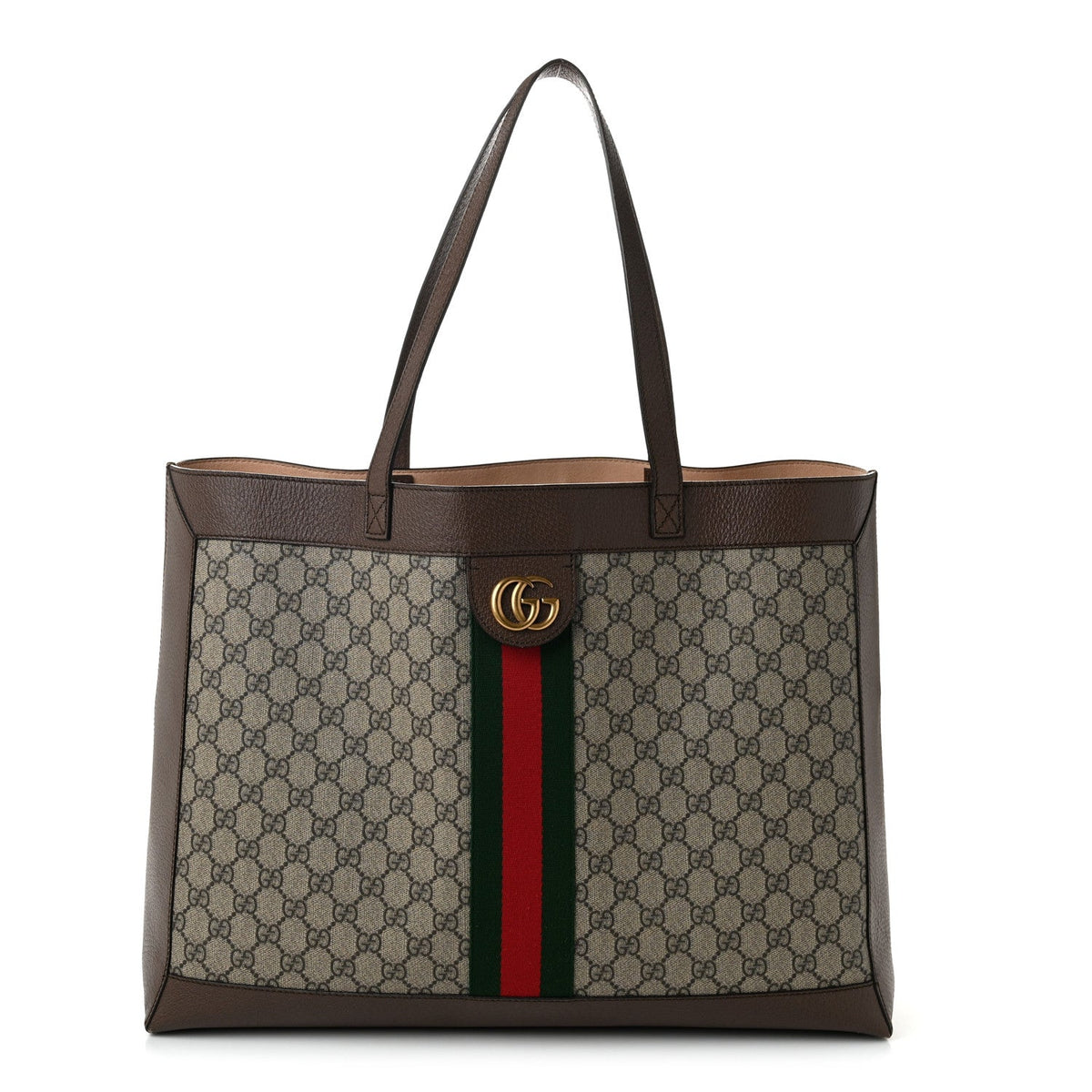 Gg Supreme Monogram Web Ophidia Tote Brown