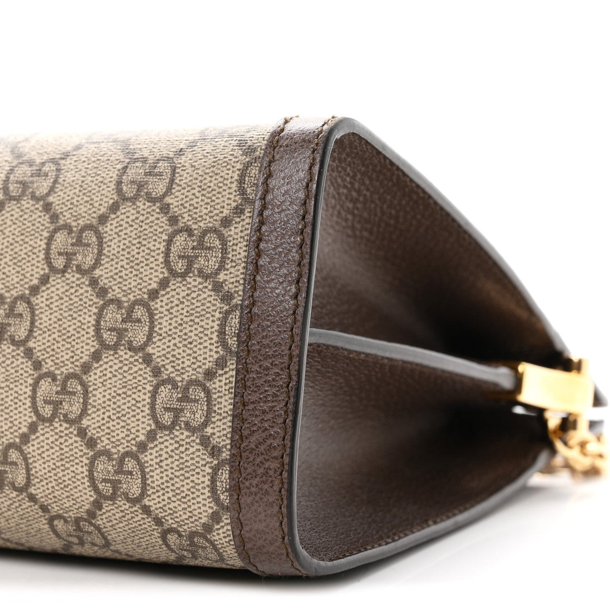 GG Supreme Monogram Web Medium Ophidia Chain Shoulder Bag Brown