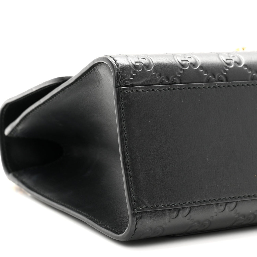 Guccissima Medium Padlock Shoulder Bag Black
