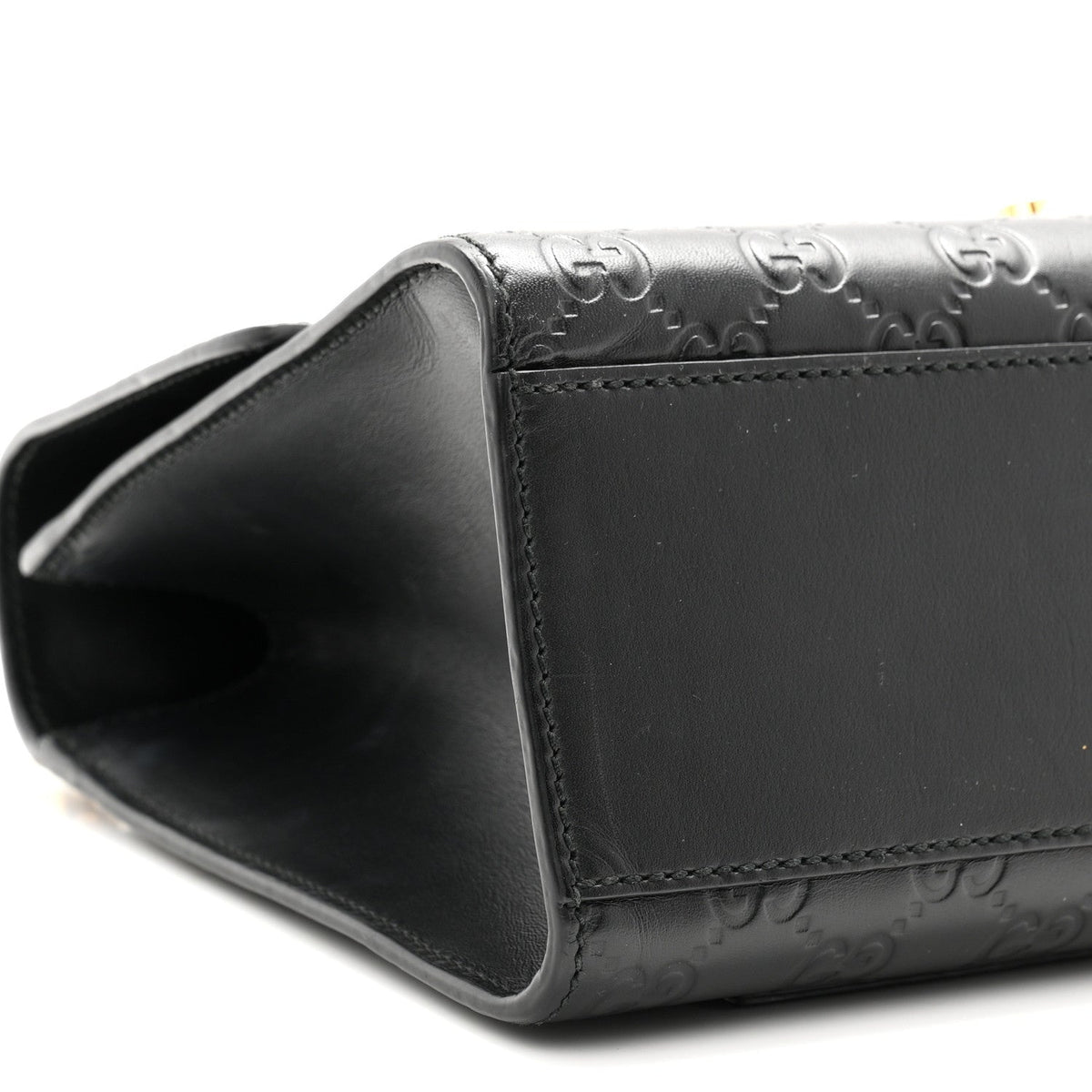 Guccissima Medium Padlock Shoulder Bag Black