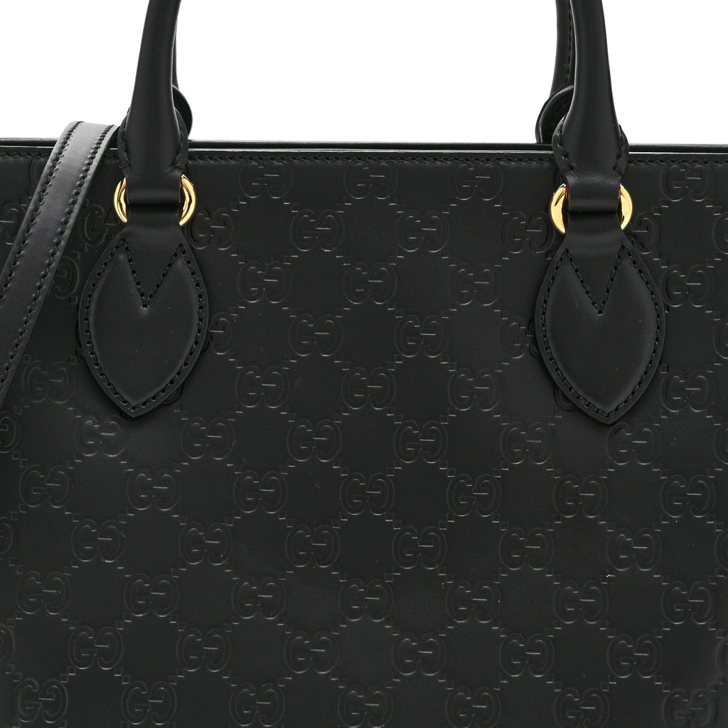 Guccissima Small Zippered Bucket Tote Black