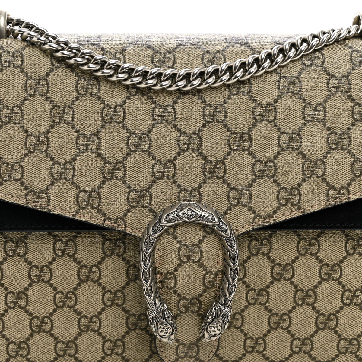 GG Supreme Monogram Medium Dionysus Shoulder Bag Black