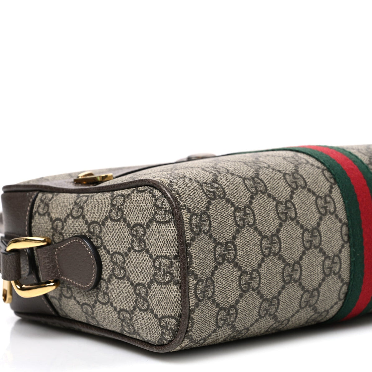GG Supreme Monogram Web Small Ophidia Shoulder Bag Brown