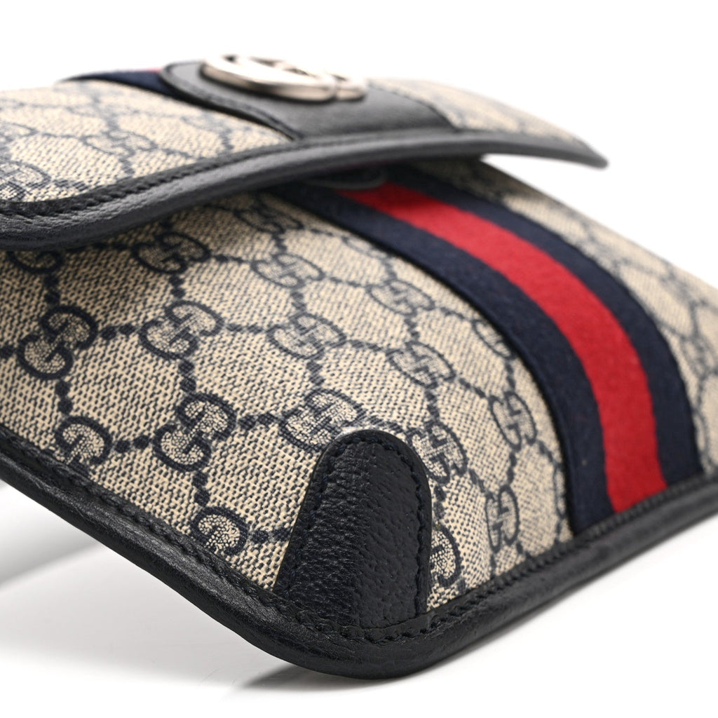 GG Supreme Monogram Web Small Ophidia Belt Bag 90 36 Beige Navy