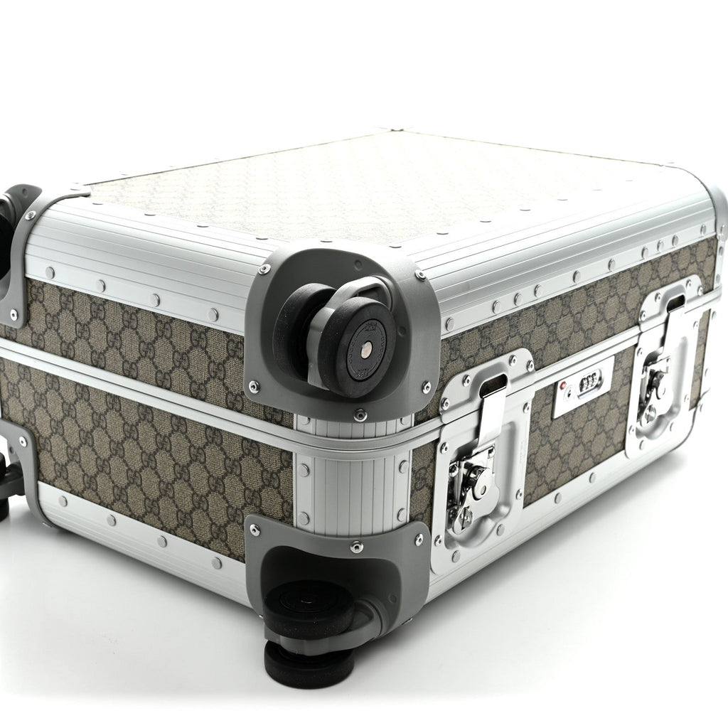 GG Supreme Monogram Porter Cabin Plus Suitcase Beige Dark Brown Supreme