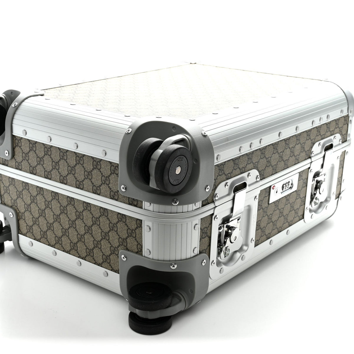 GG Supreme Monogram Porter Cabin Plus Suitcase Beige Dark Brown Supreme