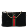 Suede Patent GG Web Medium Ophidia Chain Shoulder Bag Black