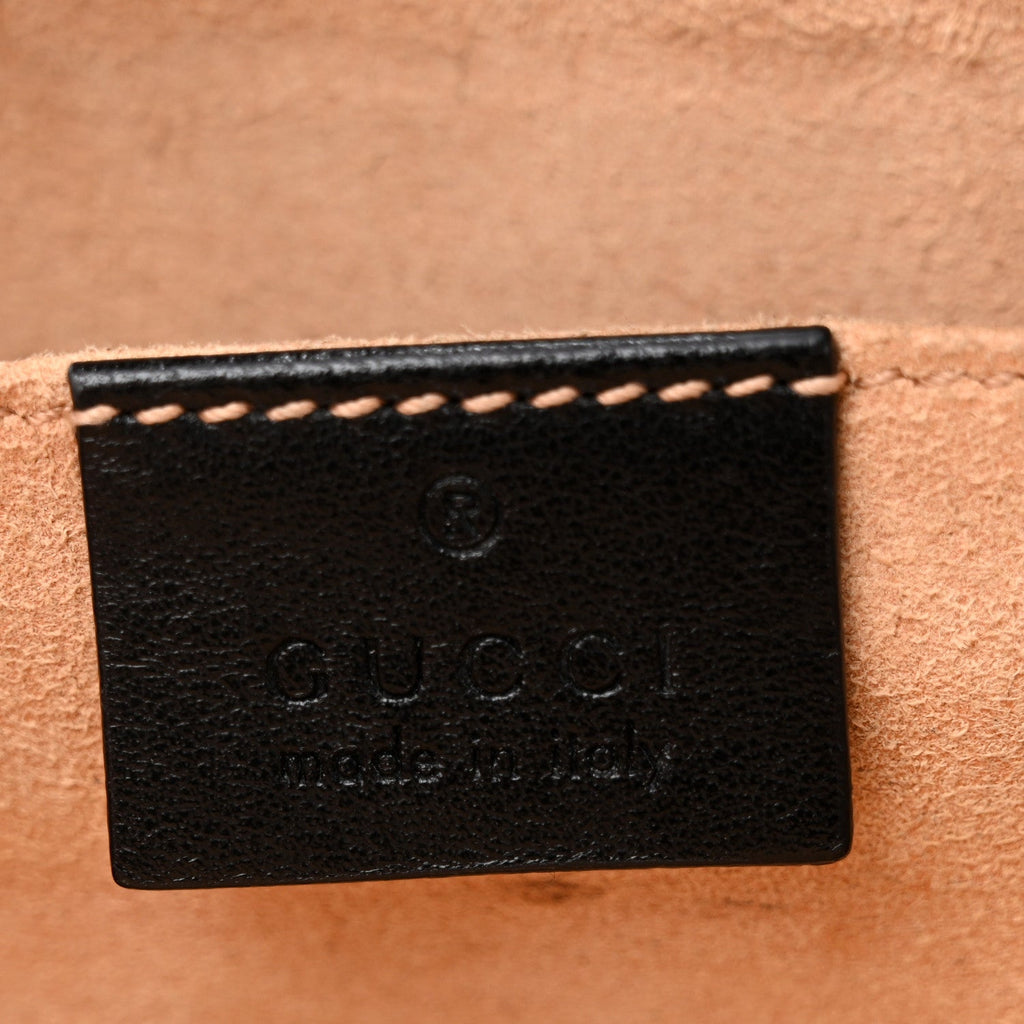 Calfskin Matelasse Small GG Marmont Chain Shoulder Bag Black