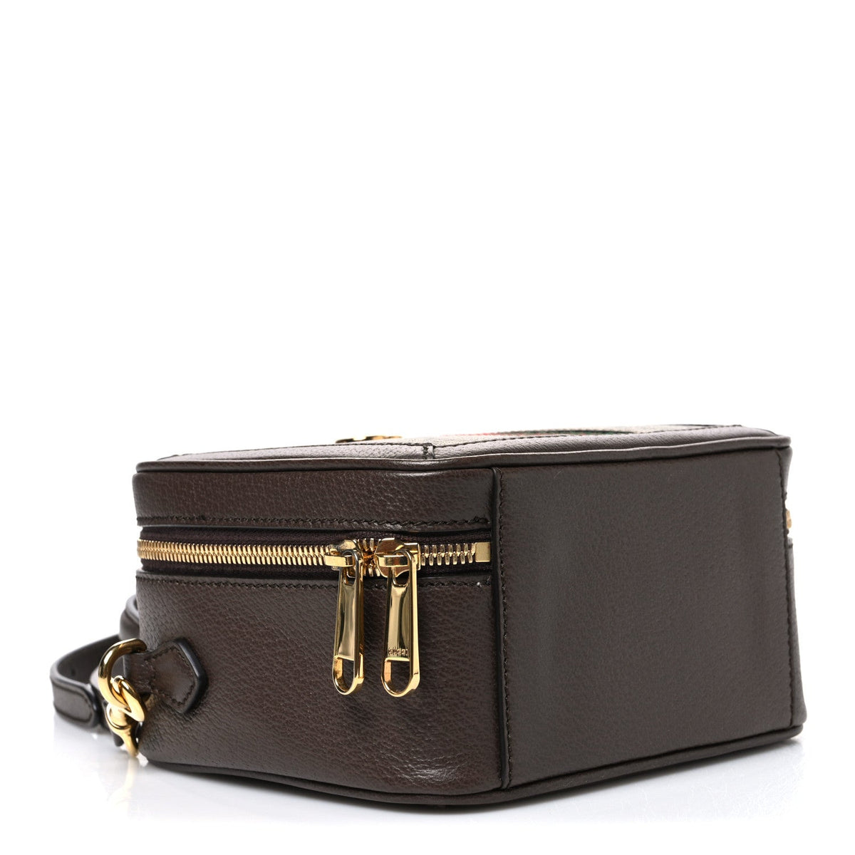 GG Supreme Monogram Textured Dollar Calfskin Mini Ophidia Top Handle Square Shoulder Bag Beige Ebony New Acero