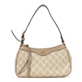 GG Supreme Monogram Textured Dollar Calfskin Small Ophidia Hobo Beige Mystic White Oatmeal