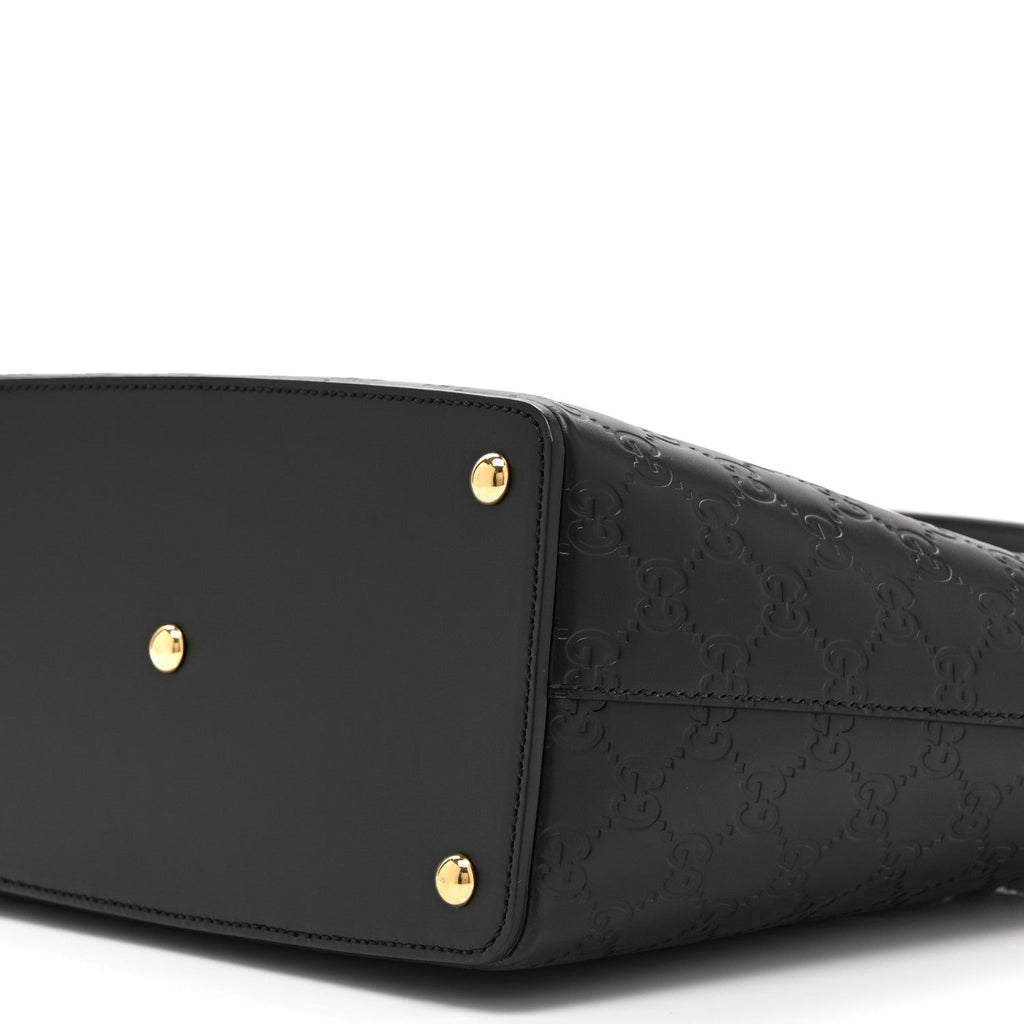 Guccissima Small Zippered Bucket Tote Black