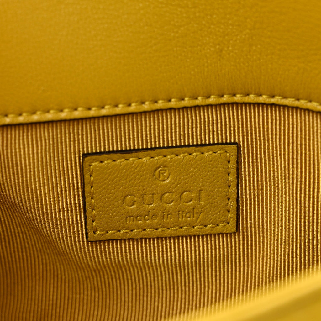 Lambskin Matelasse Mini GG Marmont Shoulder Bag Oil Yellow