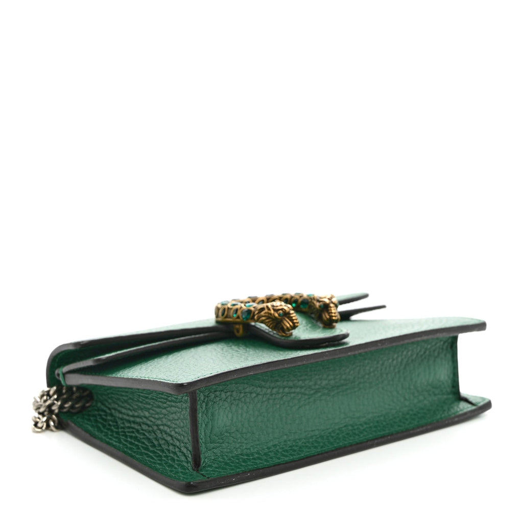 Dollar Calfskin Crystal Super Mini Dionysus Shoulder Bag Emerald