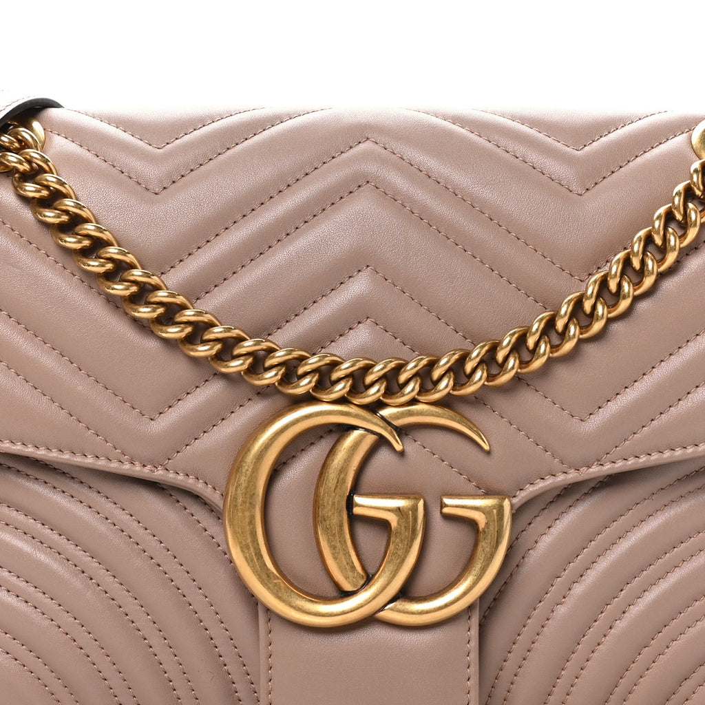Calfskin Matelasse Medium GG Marmont Shoulder Bag Porcelain Rose