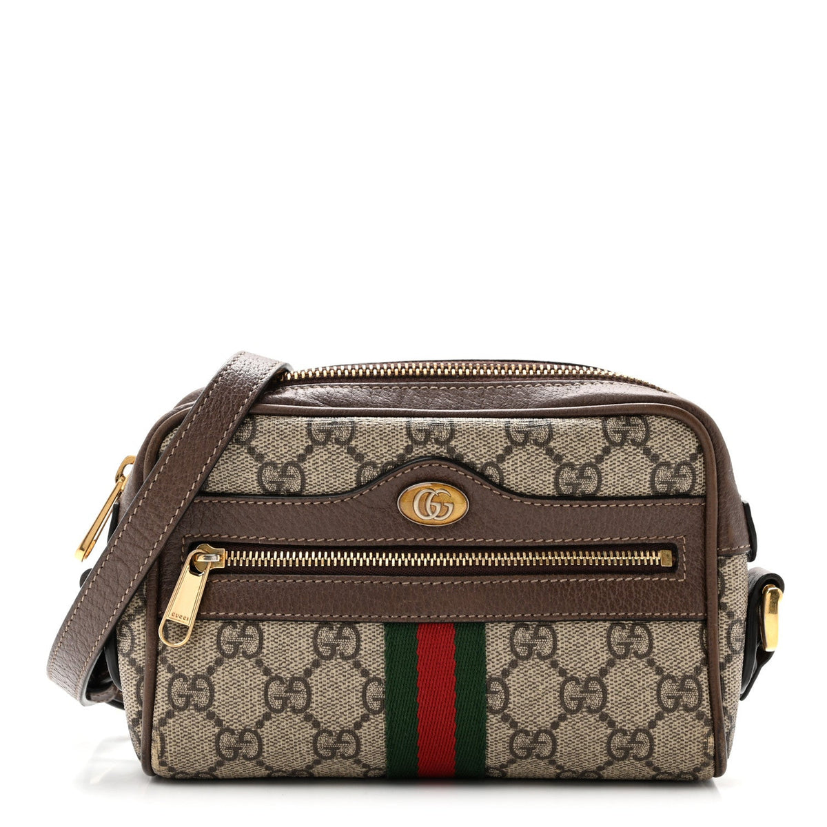 GG Supreme Monogram Web Mini Ophidia Shoulder Bag Brown