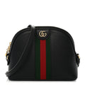 Calfskin GG Web Small Ophidia Dome Shoulder Bag Black