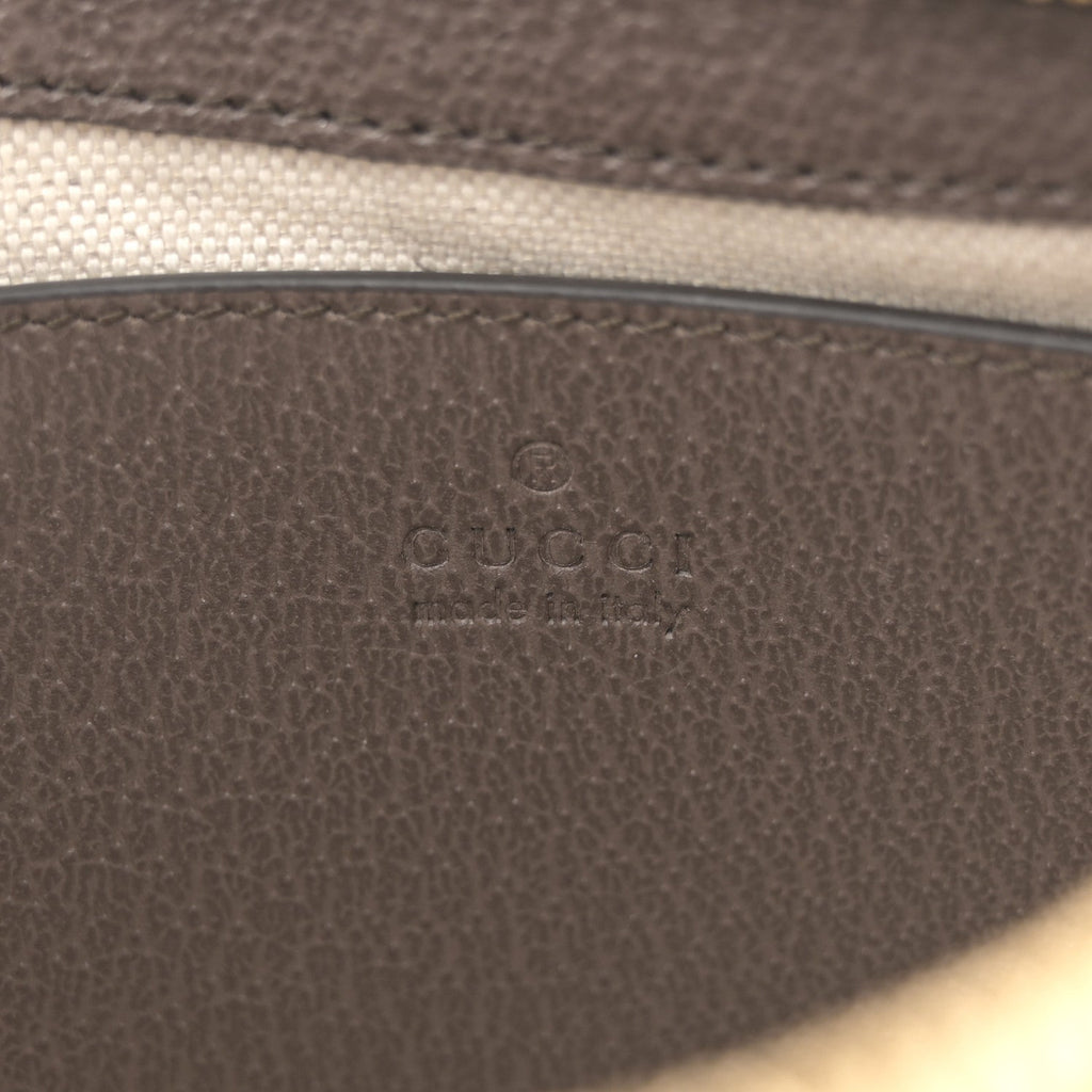 GG Supreme Monogram Textured Dollar Calfskin Web Small Ophidia GG Handbag Beige Ebony New Acero