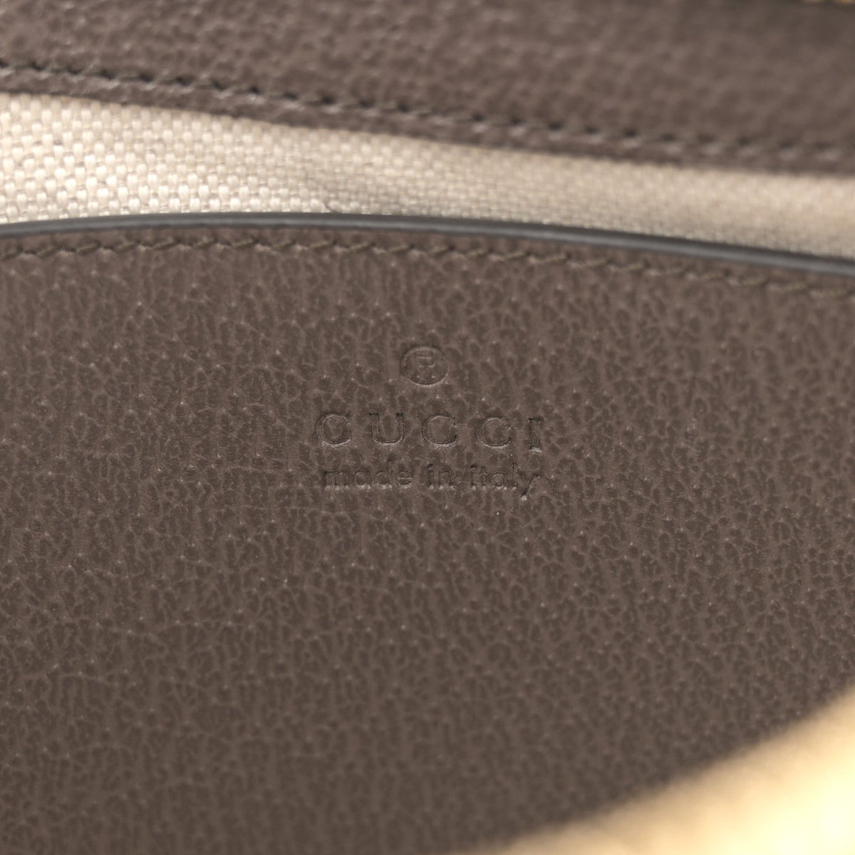 GG Supreme Monogram Textured Dollar Calfskin Web Small Ophidia GG Handbag Beige Ebony New Acero