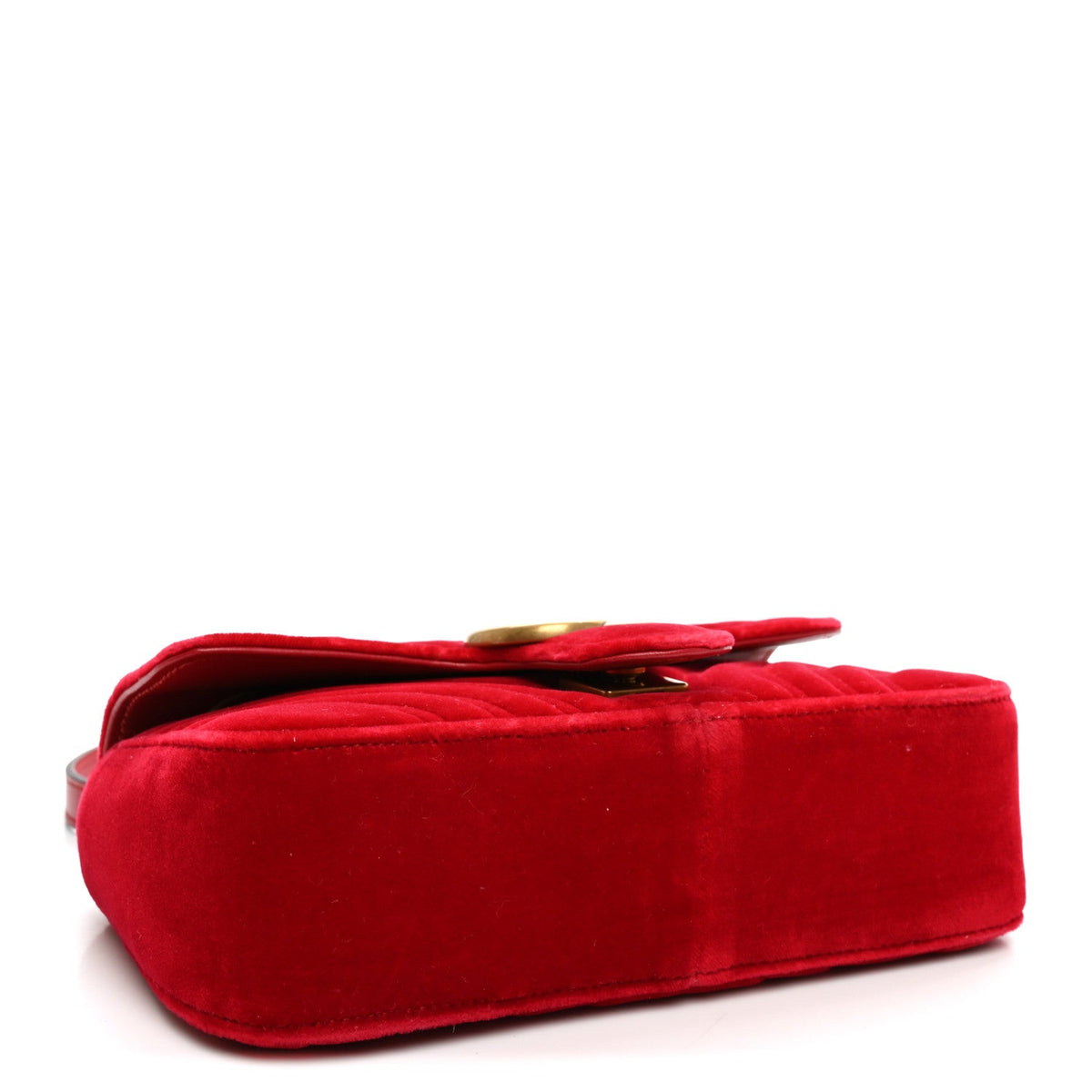 Velvet Matelasse Mini GG Marmont Shoulder Bag Hibiscus Red