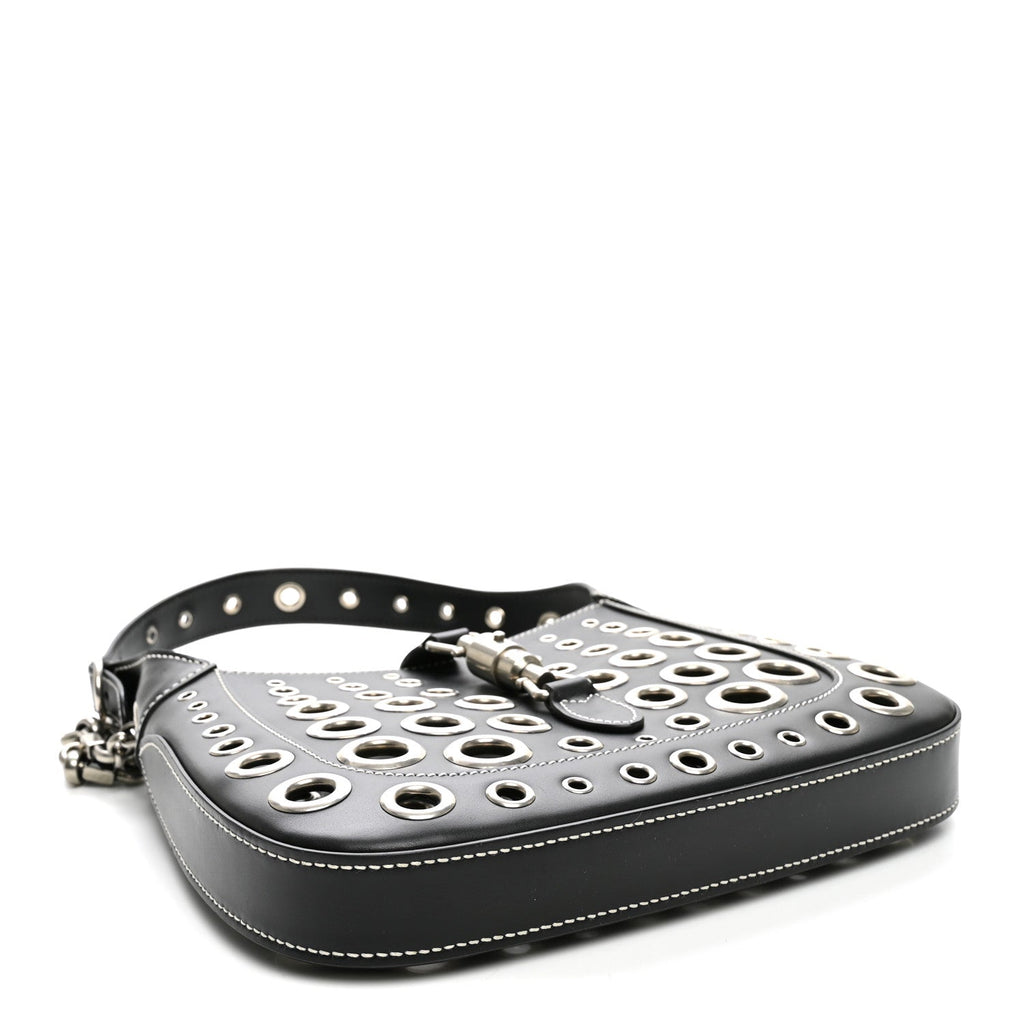 Calfskin Ha Ha Ha Jackie 1961 Eyelet Hobo Black