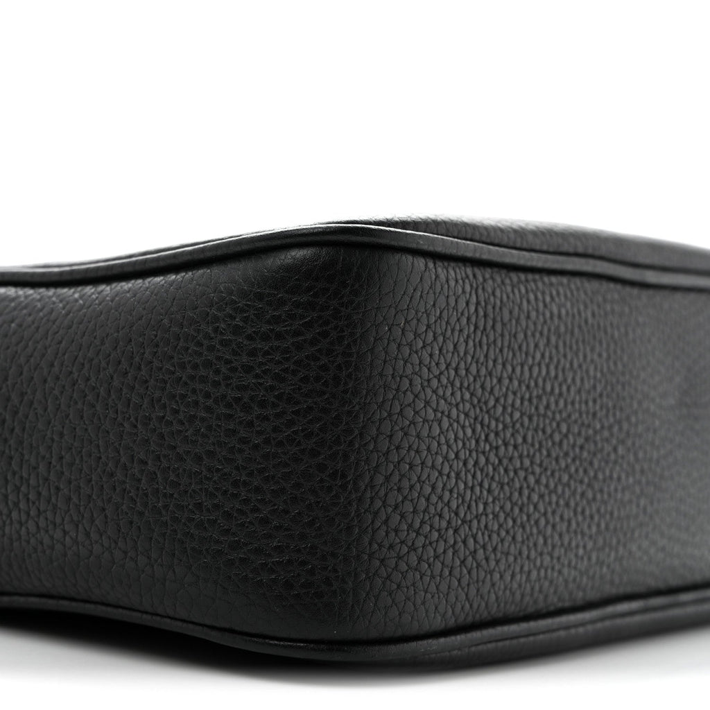 Pebbled Calfskin Small Soho Disco Bag Black