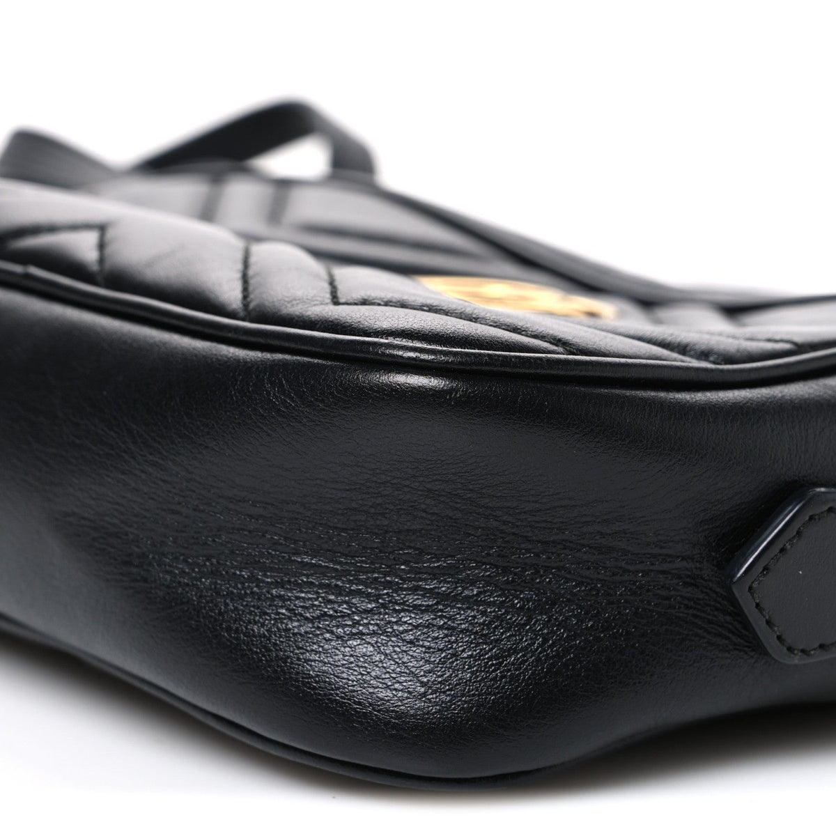 Calfskin Matelasse Mini GG Marmont Chain Shoulder Bag Black